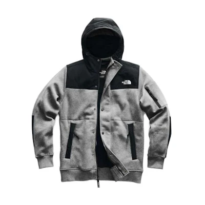 TNF Grey Hooded Jacket with Logo Lettering Long Sleeve NFOA3XEF-DYY