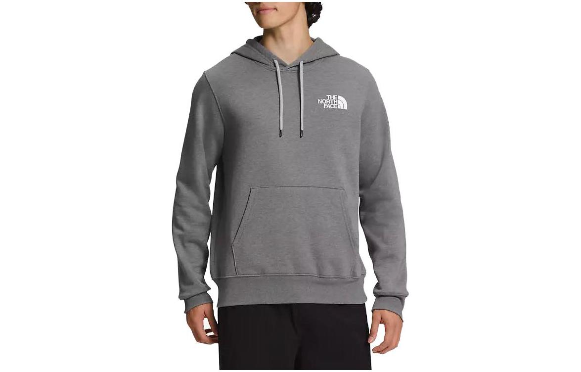 TNF Grey Hoodie with Back Logo Print and Drawstring NF0A811R-DYY