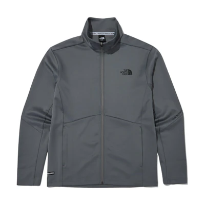 TNF Grey Jacket with Logo Print and Solid Color Design NJ5JN70B