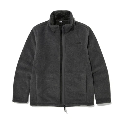TNF Grey Logo Embroidered Zip-Up Stand Collar Jacket Unisex NJ4FN60B