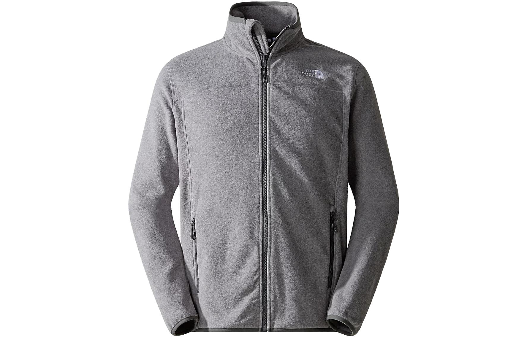 TNF Grey Logo Fleece Jacket for Men - Warm Full-Zip Design NF0A855X-DYY