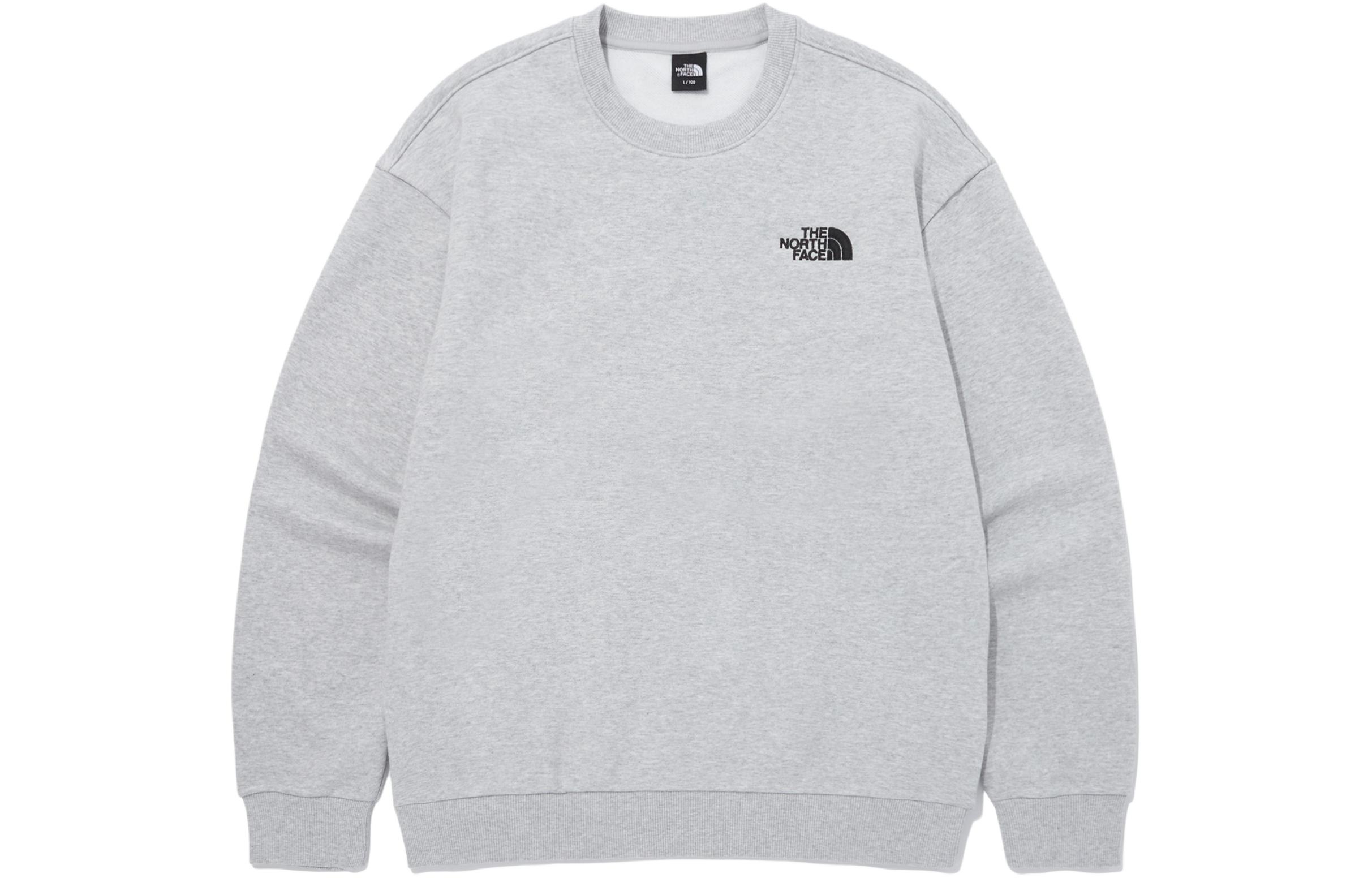 TNF Grey Logo Print Crewneck Sweatshirt NM5MQ05D