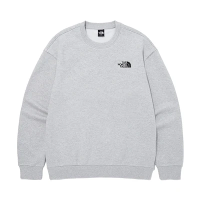 TNF Grey Logo Print Crewneck Sweatshirt NM5MQ05D