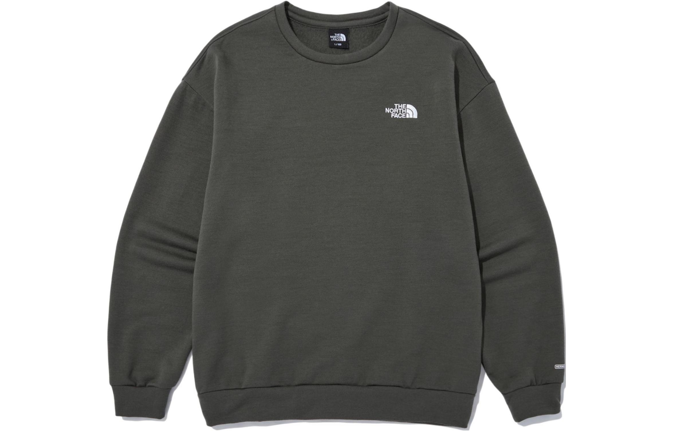 TNF Grey Logo Print Crewneck Sweatshirt NI5MN53F