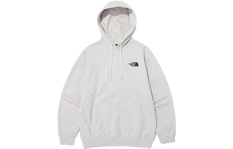 TNF Grey Logo Print Drawstring Hoodie NM5PN90B