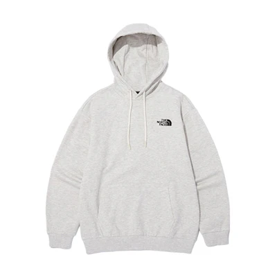 TNF Grey Logo Print Drawstring Hoodie NM5PN90B