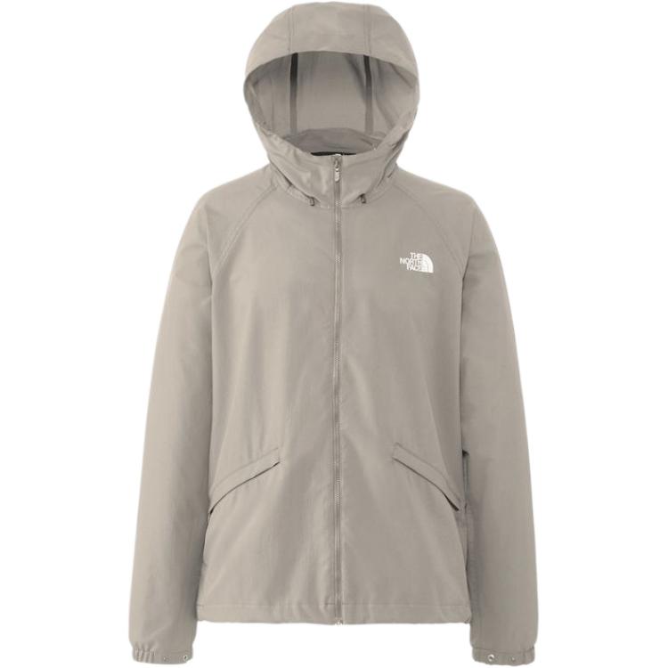 TNF Grey Logo Print Hooded Loose-Fit Jacket NP22132M-NT
