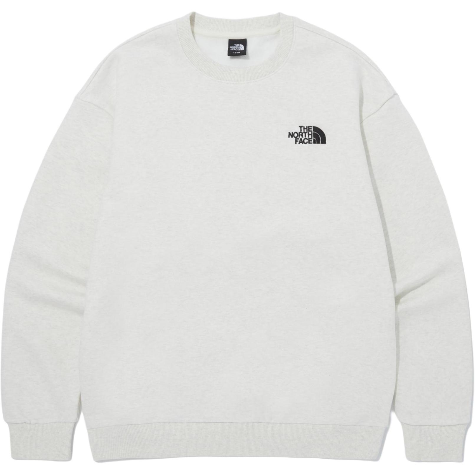 TNF Grey Logo Print Loose-Fit Crewneck Sweatshirt Long Sleeve NM5MQ05E