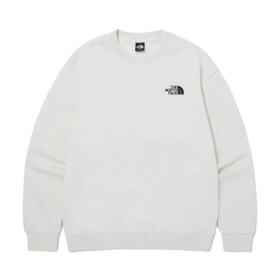 TNF Grey Logo Print Loose-Fit Crewneck Sweatshirt Long Sleeve NM5MQ05E