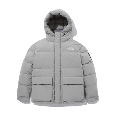 TNF Grey Logo Printed Zip-Up Puffer Jacket Unisex NJ1DN58K