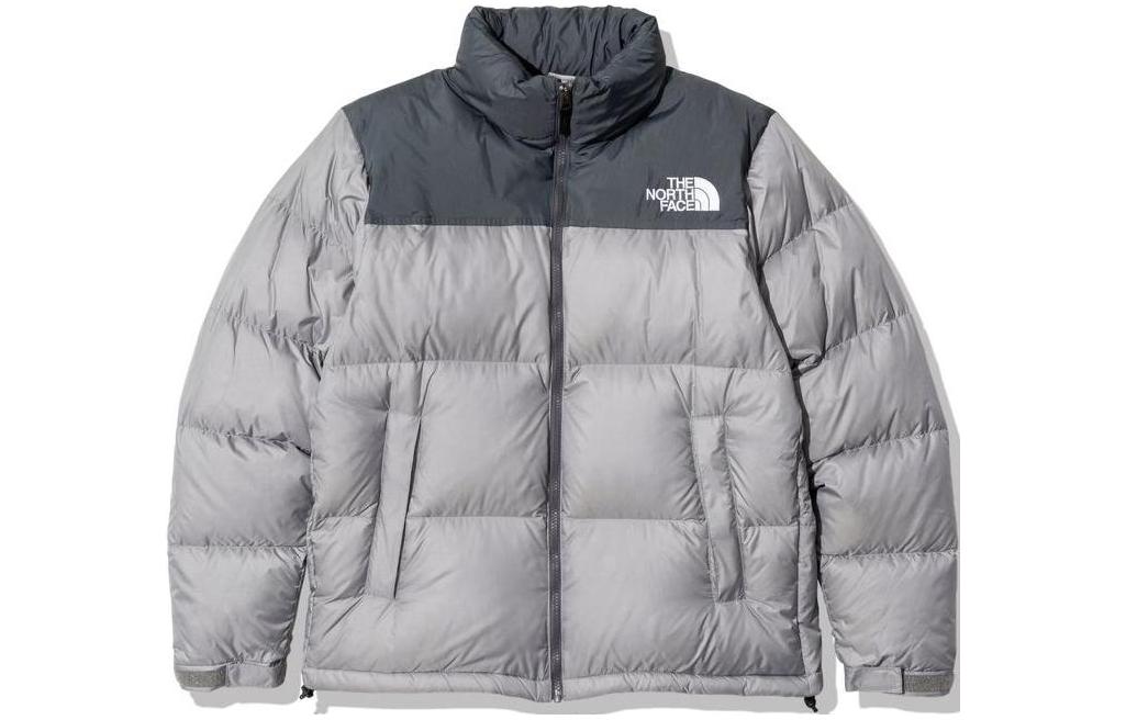 TNF Grey Nuptse Down Jacket with Logo, Packable ND92234-VM-1