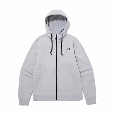 TNF Grey Printed Letter Hooded Zip Jacket Long Sleeve NJ4FP50B