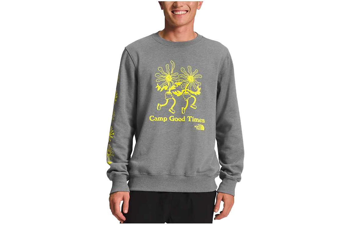 TNF Grey Pullover Crewneck Sweatshirt with Logo Print NF0A811Q-DYY