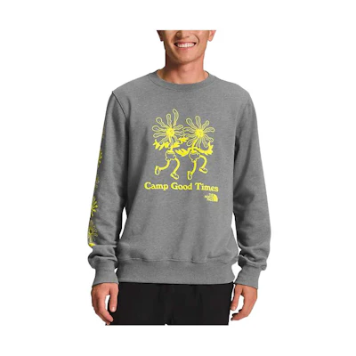 TNF Grey Pullover Crewneck Sweatshirt with Logo Print NF0A811Q-DYY