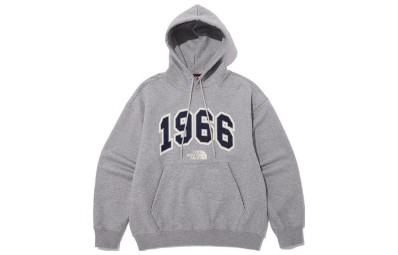 The North Face Grey Pullover Hoodie with Logo and Digital Print NM5PN51J