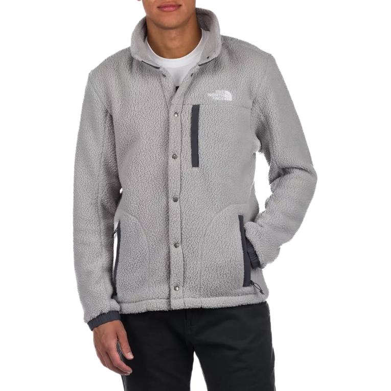 TNF Grey Snap-Button Logo Long-Sleeve Jacket NF0A7V3O-SG4