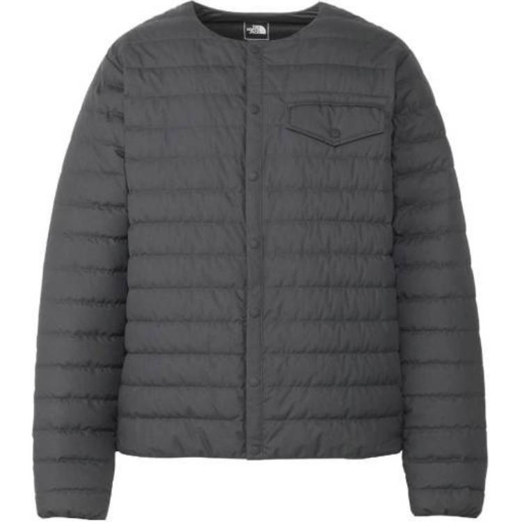 TNF Grey Solid Button-Up Crew Neck Jacket ND92262-AG服装