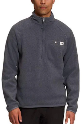 The North Face Grey Solid Half-Zip Stand Collar Sweatshirt NF0A5GL2-1KL Shop The North Face Grey Solid Half-Zip Stand Collar Sweatshirt NF0A5GL2-1KL