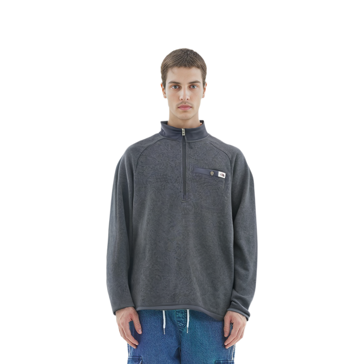 Purchase The North Face Grey Solid Half-Zip Stand Collar Sweatshirt NF0A5GL2-1KL