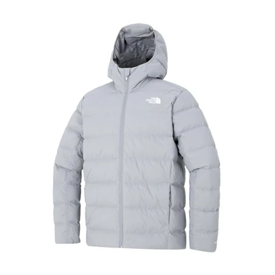 TNF Grey Solid Outdoor Zip-up Hooded Down Jacket NF0A7W7N-A91