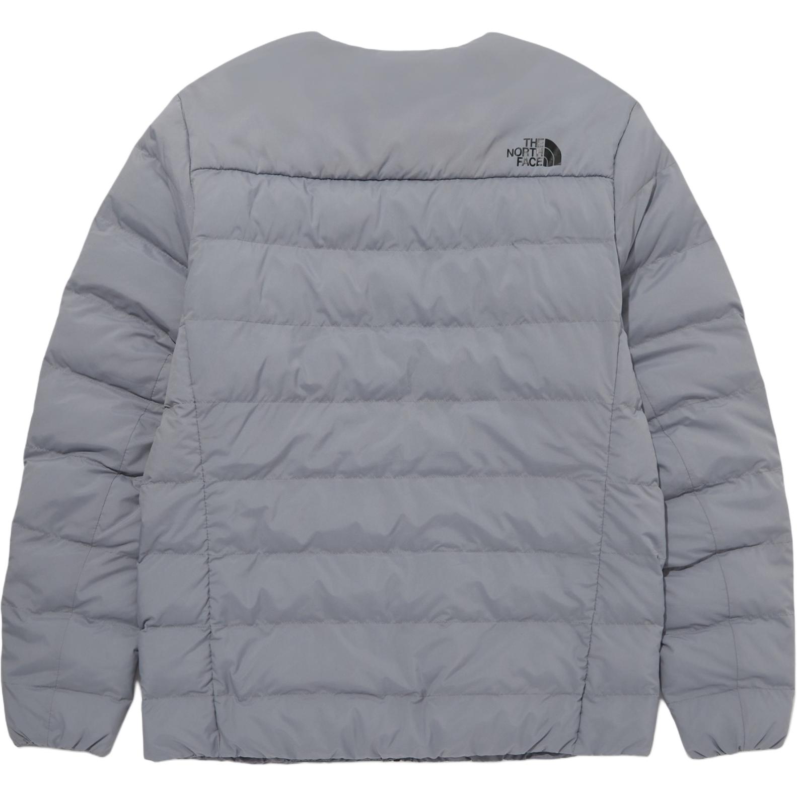 Lookbook The North Face Jaket Abu-Abu V-Neck Lengan Panjang Katun dengan Resleting dan Logo NJ3NQ58C