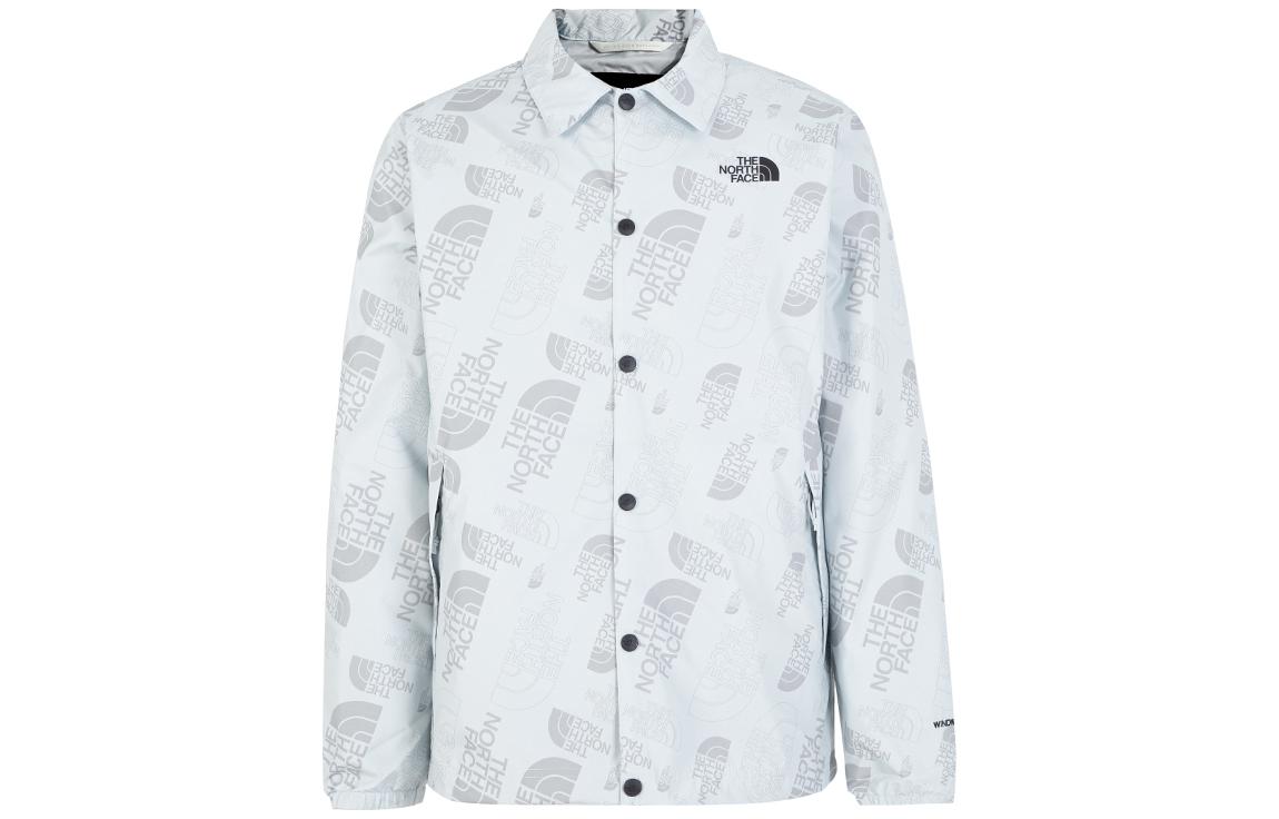 The North Face Grey White Printed Long Sleeve Button-Up Shirt Jacket NF0A7QTN-8Q2