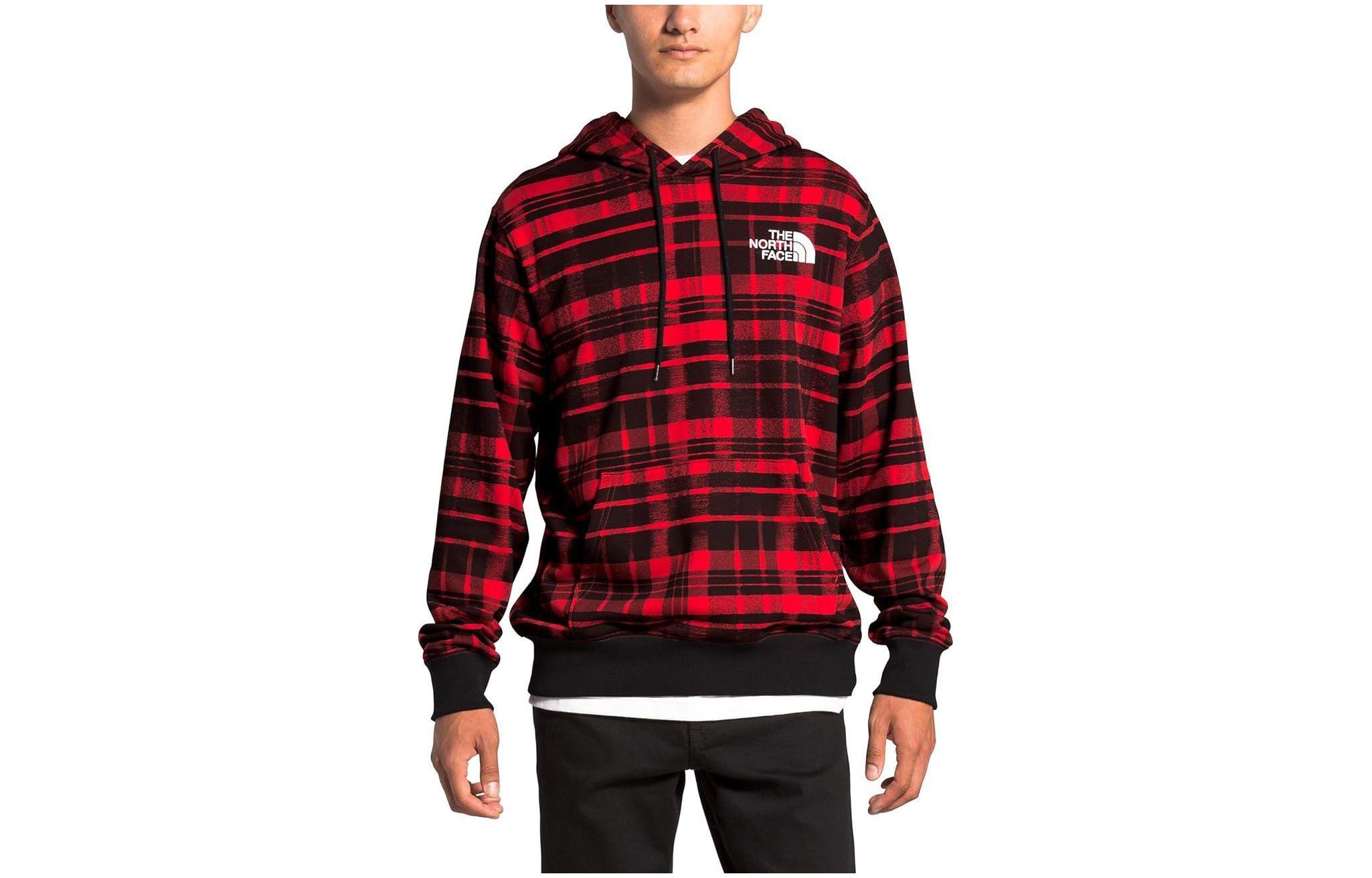 TNF Grid Print Fleece Pullover Hoodie Red NF0A3YDJ-U15