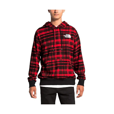 TNF Grid Print Fleece Pullover Hoodie Red NF0A3YDJ-U15