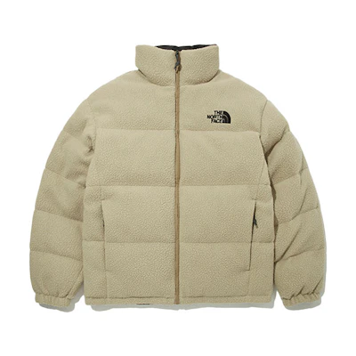 THE NORTH FACE Grin Hybrid Reversible Fleece Down Jacket Khaki Unisex NJ1DM58J