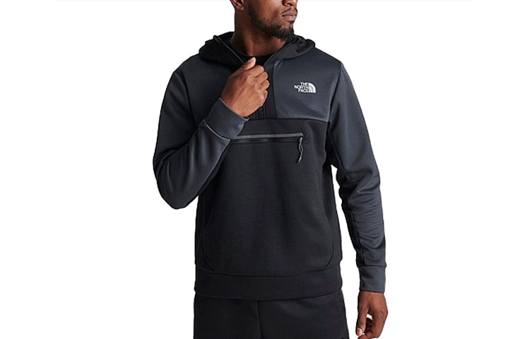 TNF Half-Zip Hoodie Black with Logo Patch Design NF0A83G9-001
