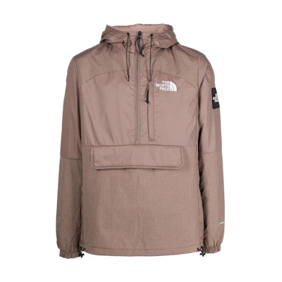 TNF Half-Zip Hoodie Jacket Grey Brown with Logo Patch Embroidery NF0A7X3H-EFU