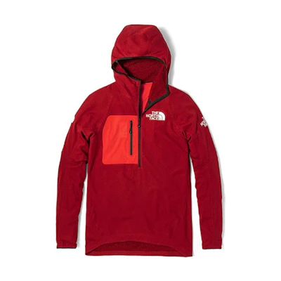 TNF Half-Zip Hoodie Jacket with Logo Pocket Red NF0A4R4G-619