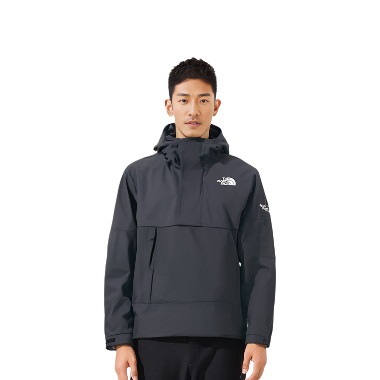 Shop The North Face 半拉鏈連帽外套 黑色 休閒秋季款式 NA4HM02K