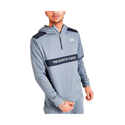 TNF Half-Zip Pullover Hoodie with Logo Print - Gray NF0A82DI-030