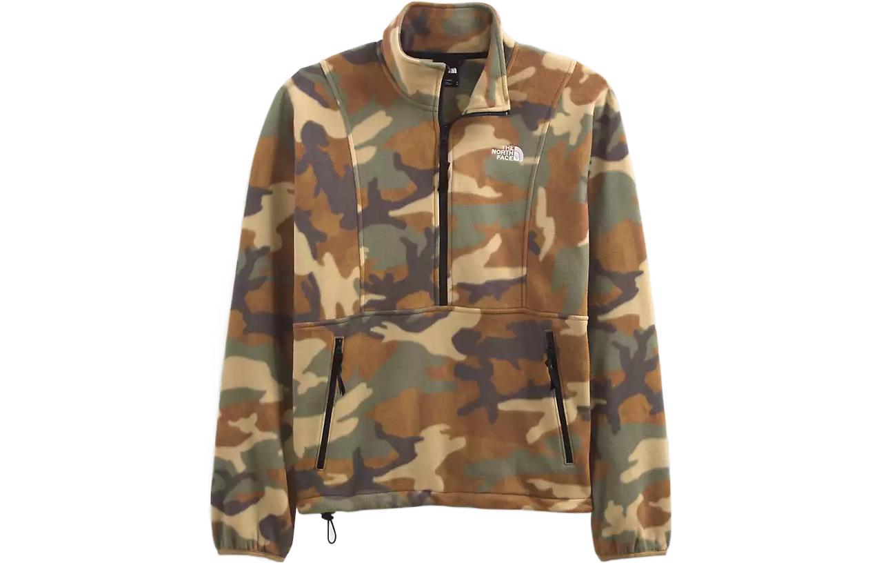 TNF Half-Zip Pullover Sweatshirt Kelp Brown with Logo Embroidery NF0A7QEM-554