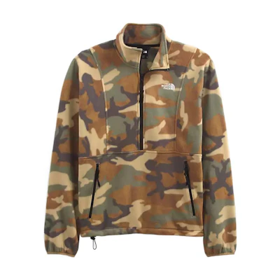 TNF Half-Zip Pullover Sweatshirt Kelp Brown with Logo Embroidery NF0A7QEM-554