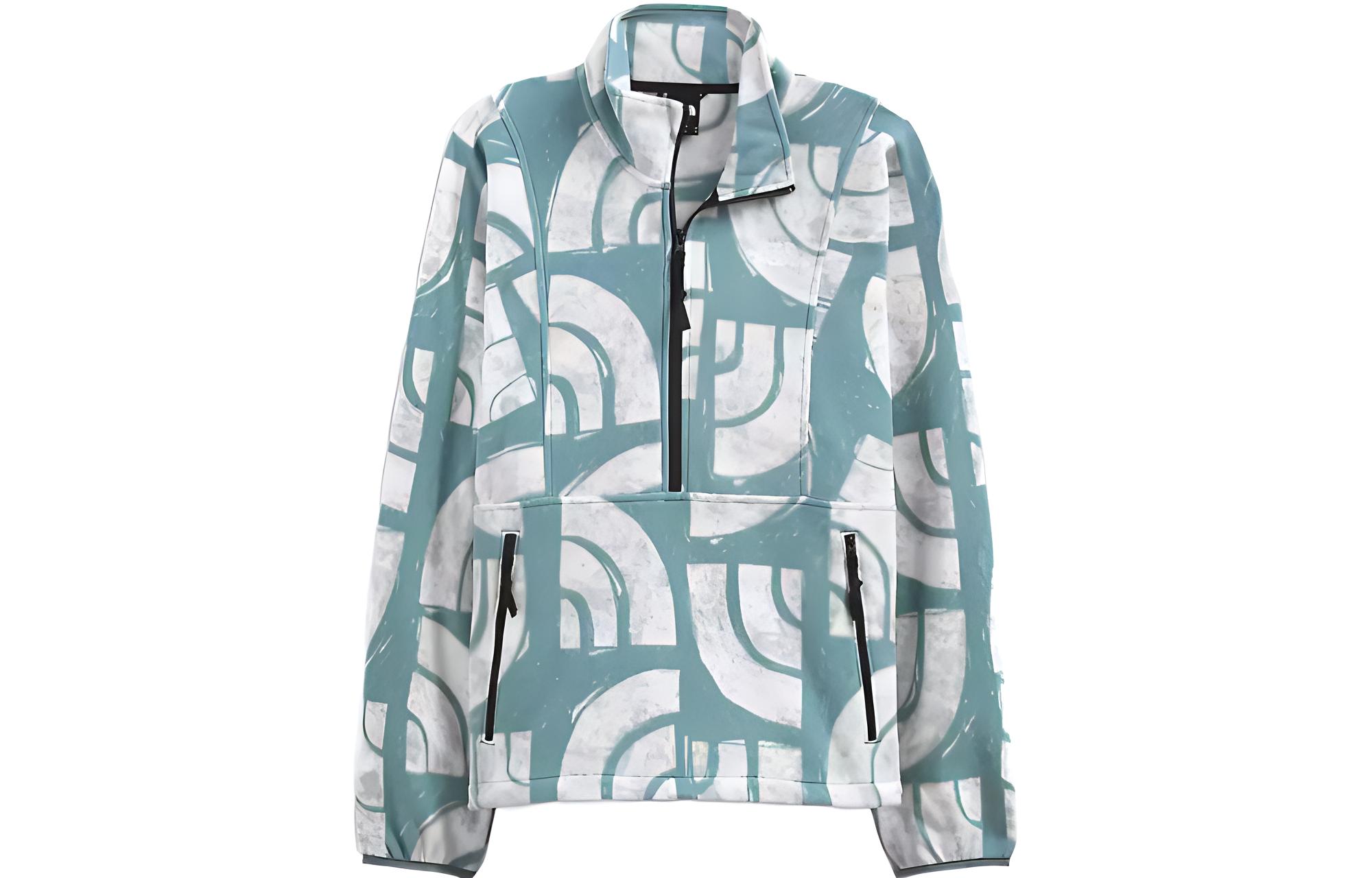 TNF Half-Zip Pullover Sweatshirt Logo Embroidery Light Blue NF0A7QEM-537