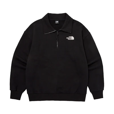 TNF Half-Zip Pullover Sweatshirt with Logo, Black NM5MQ04-B