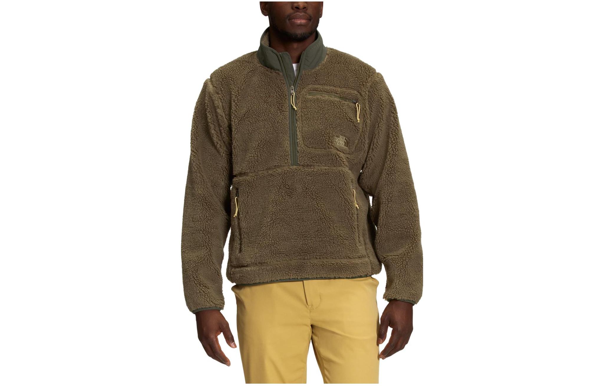 TNF Half-Zip Sherpa Fleece Pullover in Dark Gray NF0A7URN-37U