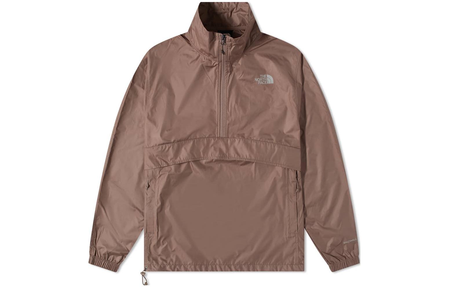 TNF Half-Zip Waterproof Pullover Jacket Grey Brown NF0A7URG-EFU