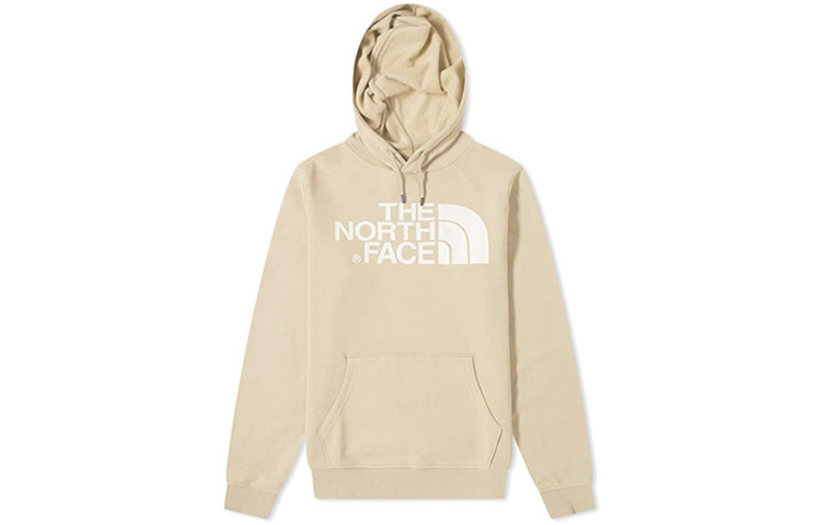 TNF Half Dome Logo Fleece Hooded Sweatshirt Beige Winter NF0A4M4B-ZDL