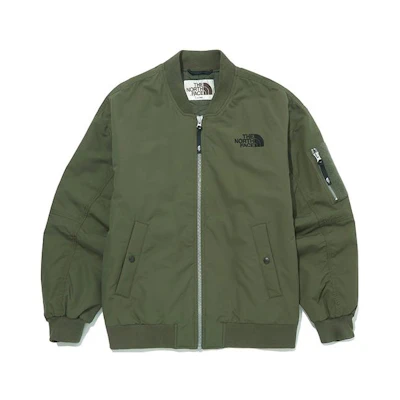TNF Hayden Logo Embroidered Zip Jacket Khaki Green NJ3NM02K