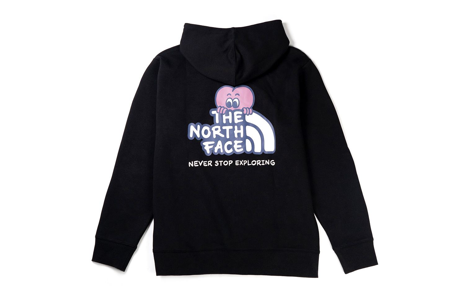 TNF Heart Series Black Hoodie - Unisex Loose Fit with Heart Logo NF0A88FW-JK3