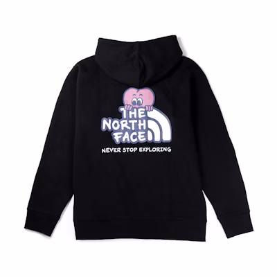 TNF Heart Series Black Hoodie - Unisex Loose Fit with Heart Logo NF0A88FW-JK3