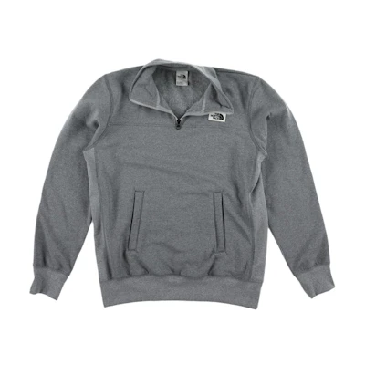 TNF Hert Patch 1/4 Zip Pullover Grey Logo Sweatshirt NF0A7UPF-DYY