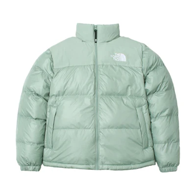 TNF High-Neck Logo Jacket Unisex Light Green Cotton Coat NJ3NQ53D