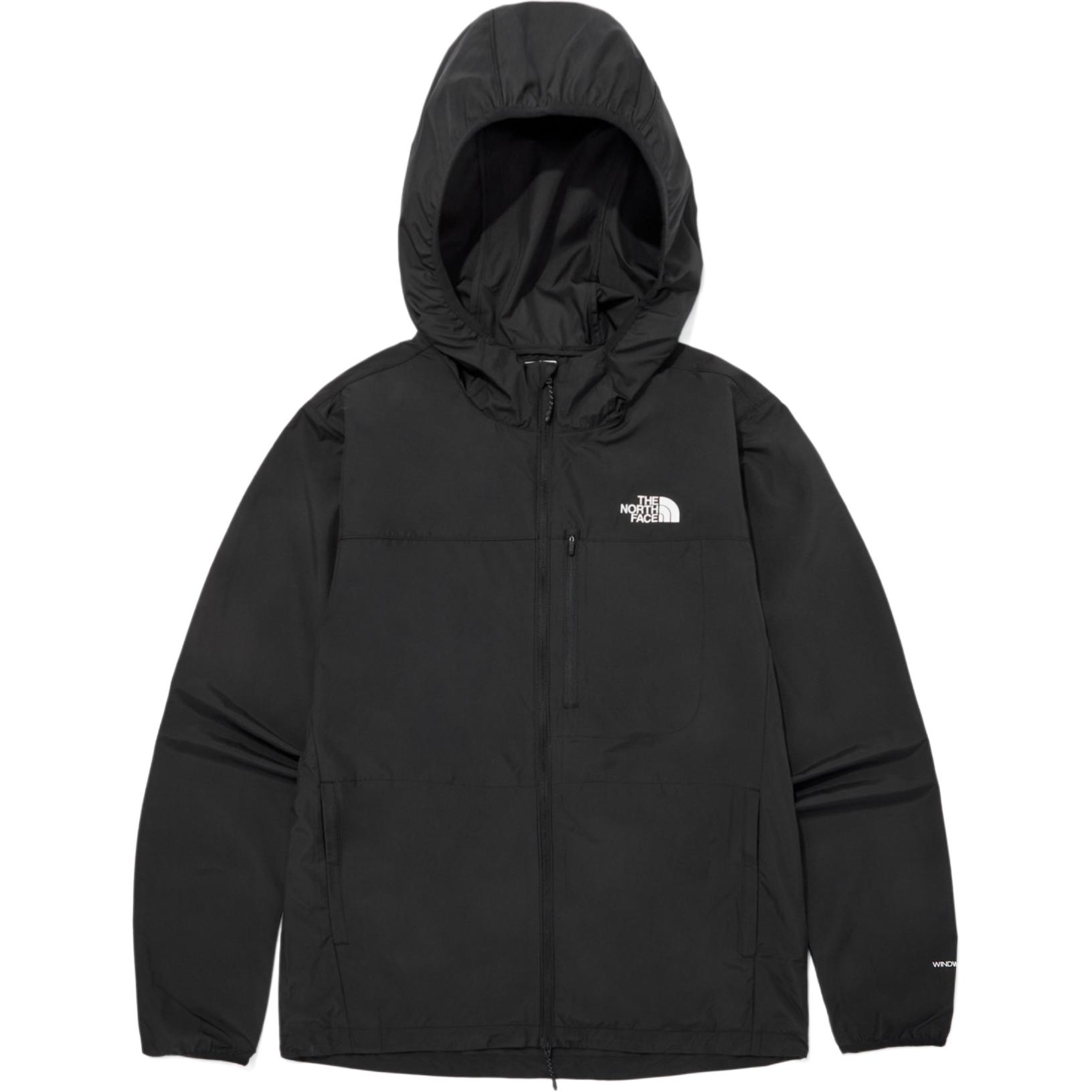 TNF Higher Run Wind Jacket Black - Windproof Hoodie with Logo NJ3LQ04A