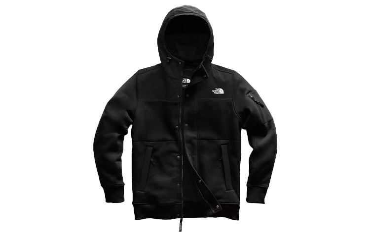 TNF Highrail Logo Embroidered Windproof Fleece Hoodie Jacket Black Men NF0A3XEF-JK3