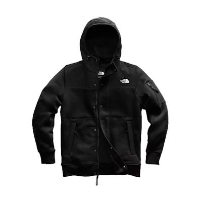 TNF Highrail Logo Embroidered Windproof Fleece Hoodie Jacket Black Men NF0A3XEF-JK3