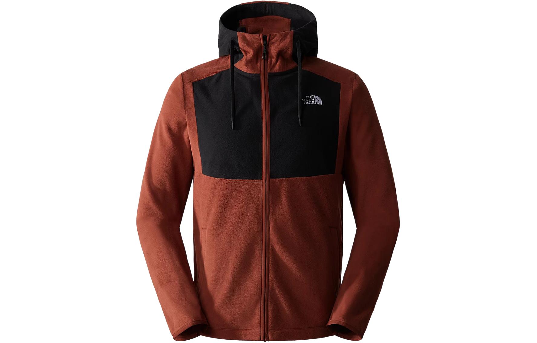 TNF Homesafe Fleece Colorblock Logo Hoodie Jacket Red Brown Men NF0A855J-WEW